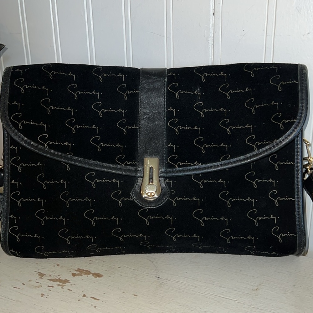 Vintage SAC Givenchy black suede signature purse - Picture 2 of 13